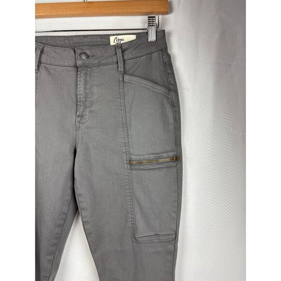 Cosmic Blue Love Gray Cargo Pants Size 28P With Zipper Pockets & Back Pockets - Picture 3 of 6